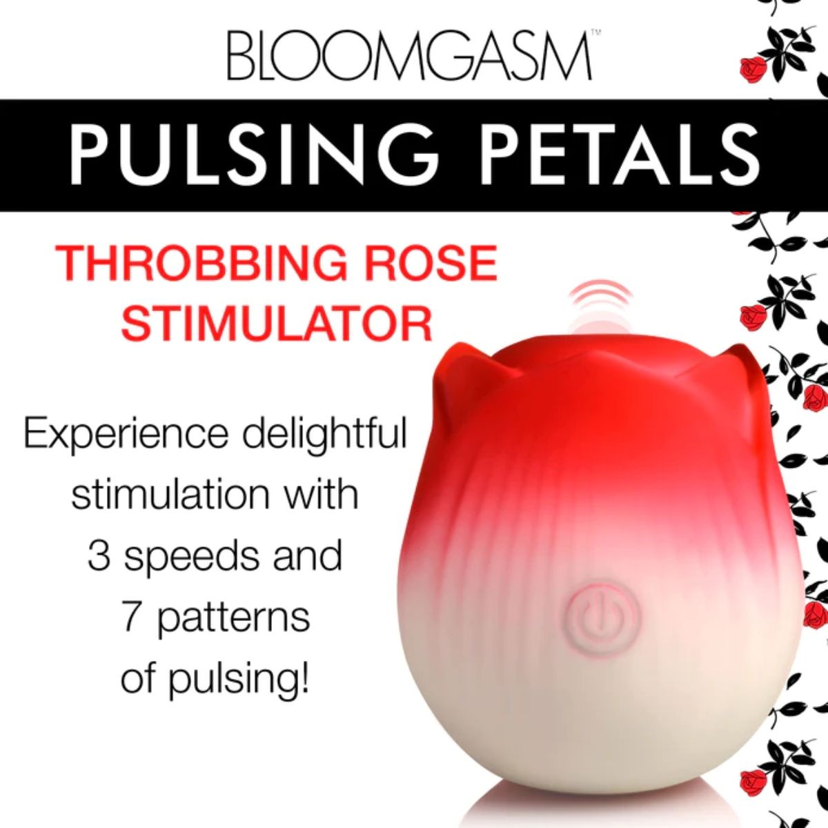 Bloomgasm "Pulsing Petals" Throbbing Rose Stimulator Red