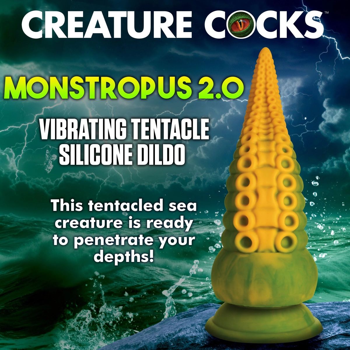 Creature Cocks Monstropus 2.0 Vibrating Tentacle Silicone Dildo