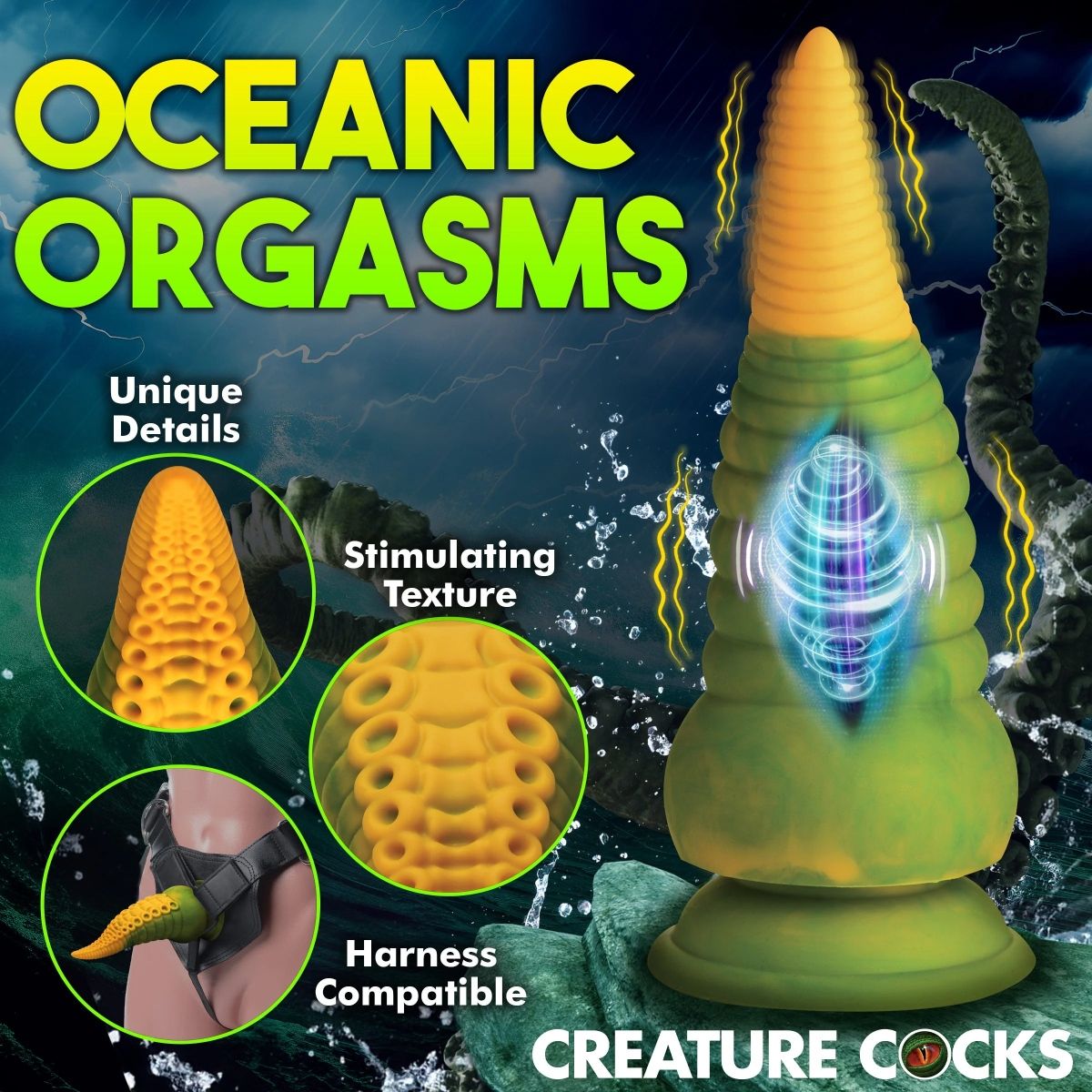 Creature Cocks Monstropus 2.0 Vibrating Tentacle Silicone Dildo