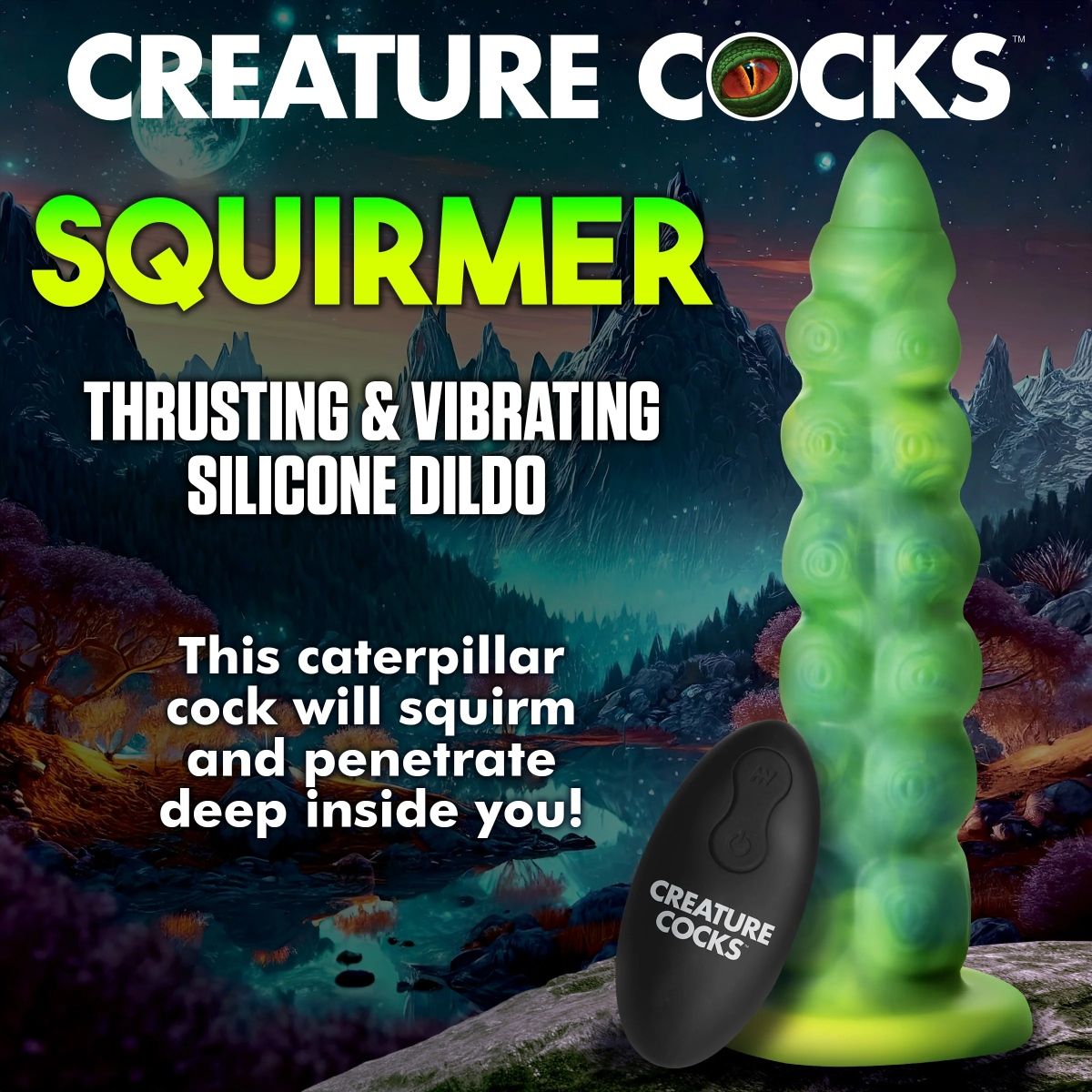 Creature Cocks Squirmer Thrusting & Vibrating Silicone Dildo