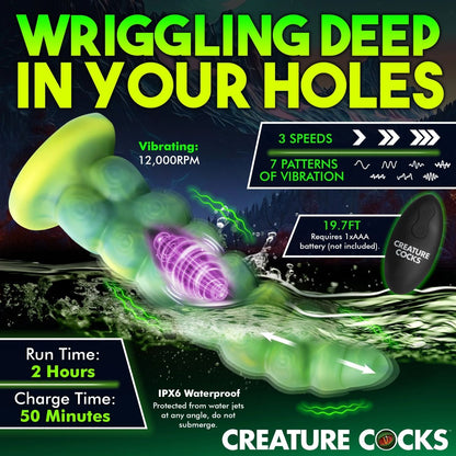 Creature Cocks Squirmer Thrusting & Vibrating Silicone Dildo