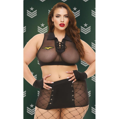 Baci Sergeant Seduction 4 Piece Costume Black Queen Size