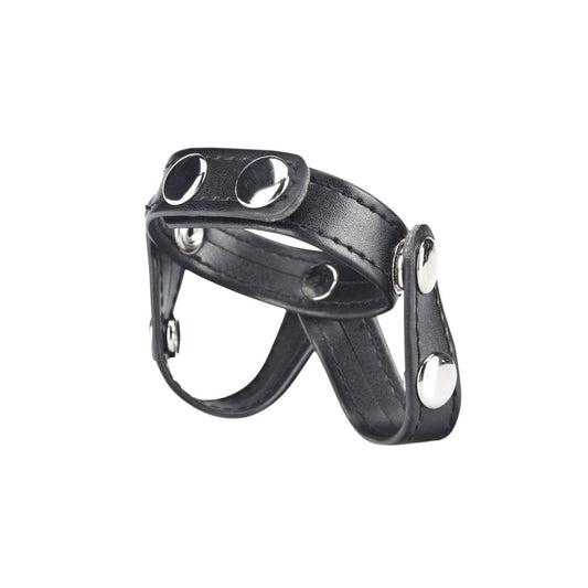 Blue Line V Style Cockring with Ball Divider