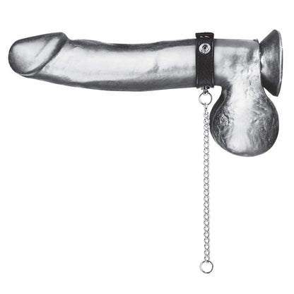 Blue Line Snap Cock Ring with Metal Leash