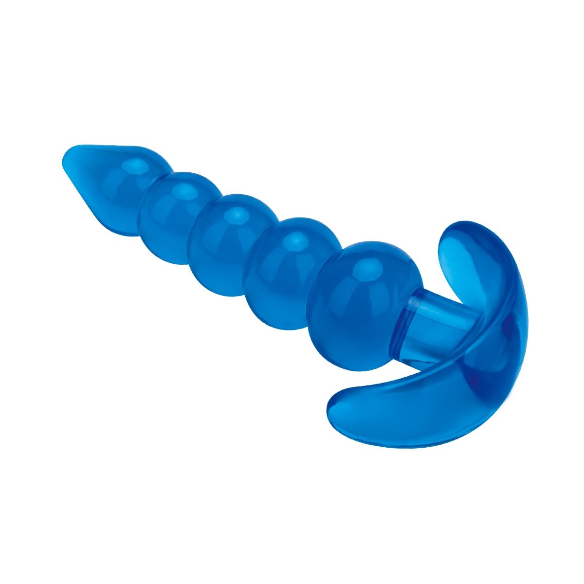 Blue Line Medium Beaded Anal Butt Plug Blue 4.5 Inch