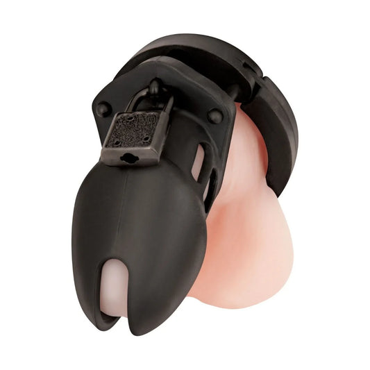 Blue Line Silicone Chastity Cock Cage Black