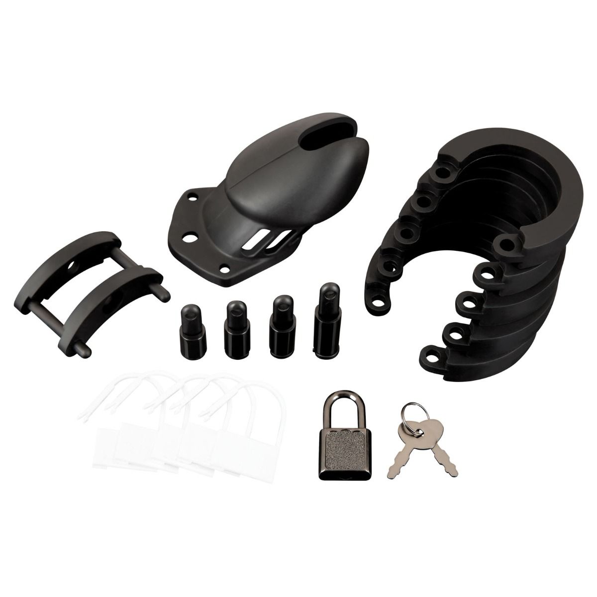 Blue Line Silicone Chastity Cock Cage Black