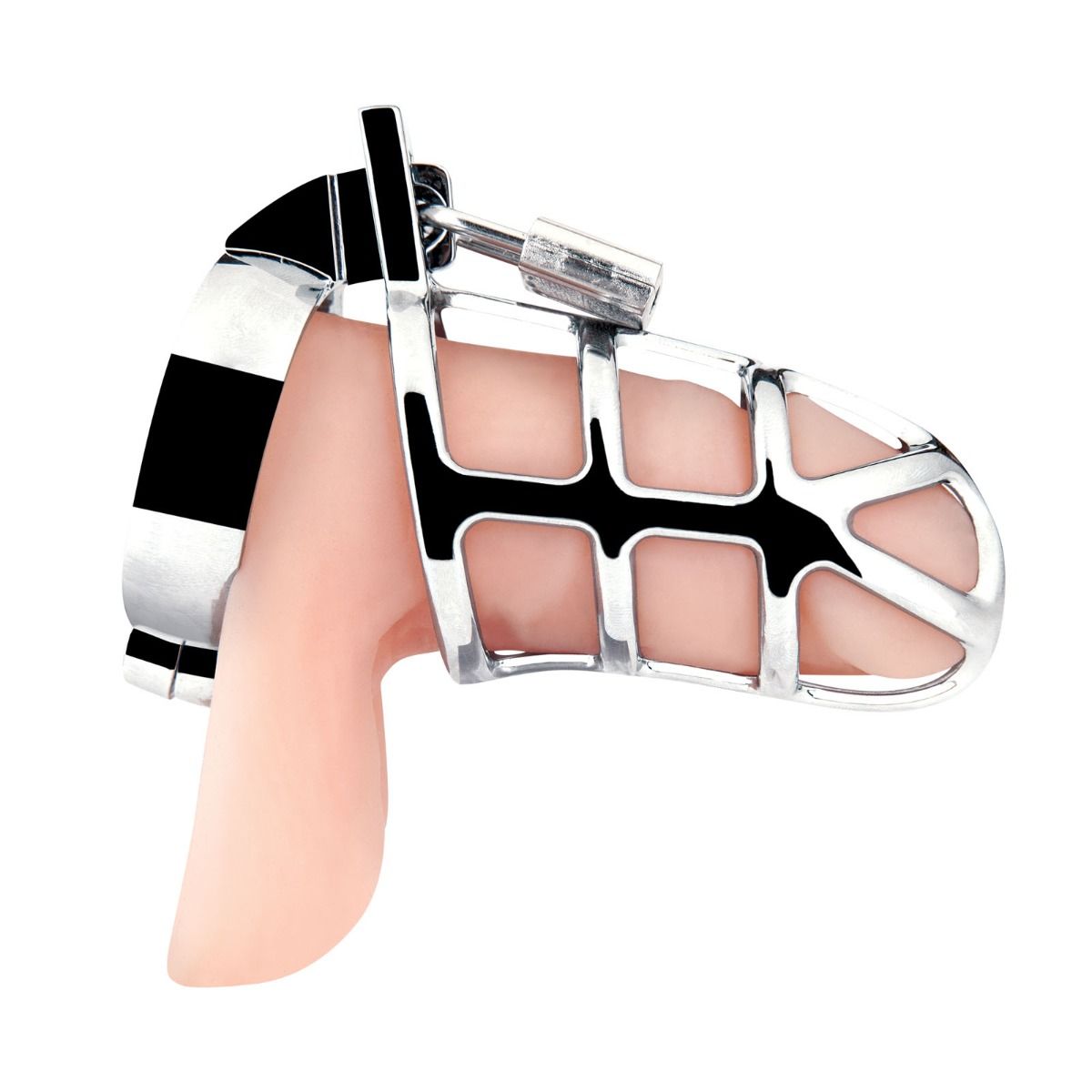 Blue Line Enslave Metal Cock Cage - Silver