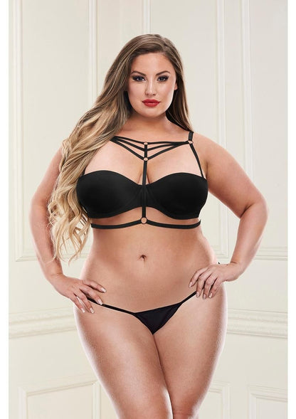 Baci Sexy Strappy Bra Harness Black Queen Size