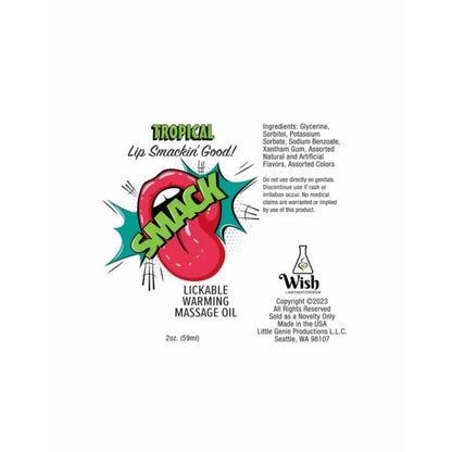 Smack Lickable Massage Oil Tropical 2oz