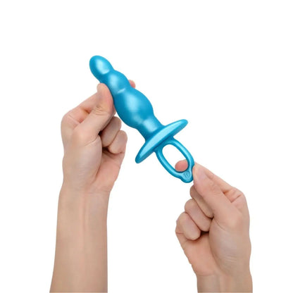 b-Vibe Butties Bounce Beaded Silicone Butt Plug Blue 5.6"