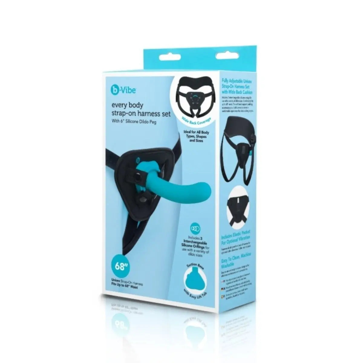 b-Vibe Every Body Strap-On Harness Set - Teal Black