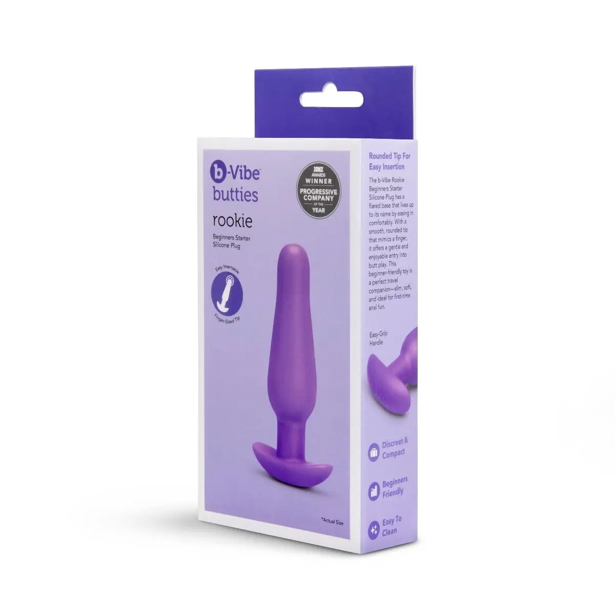 b-Vibe Rookie Weighted Silicone Plug - Purple