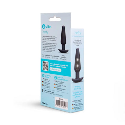 b-Vibe Hefty Weighted Silicone Plug - Black