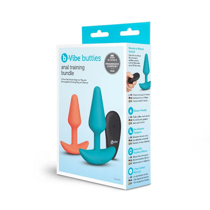 b-Vibe Butties Vibrating Remote Controlled Anal Training 2 Piece Set