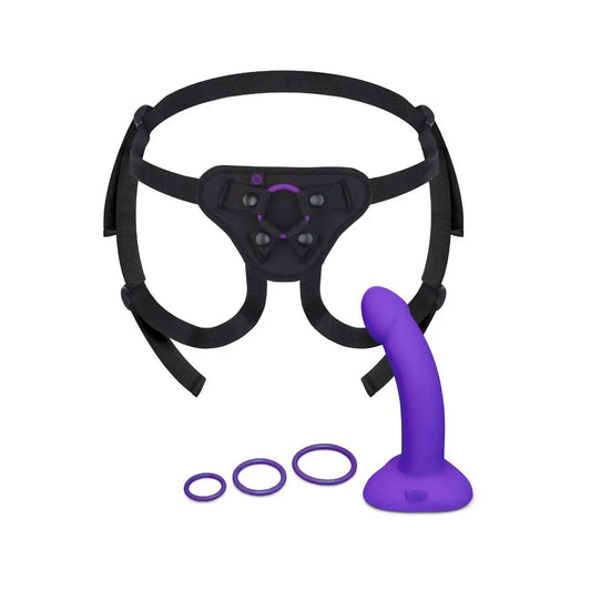 B-Vibe Vibrating Rechargeable Curved Strap on Kit