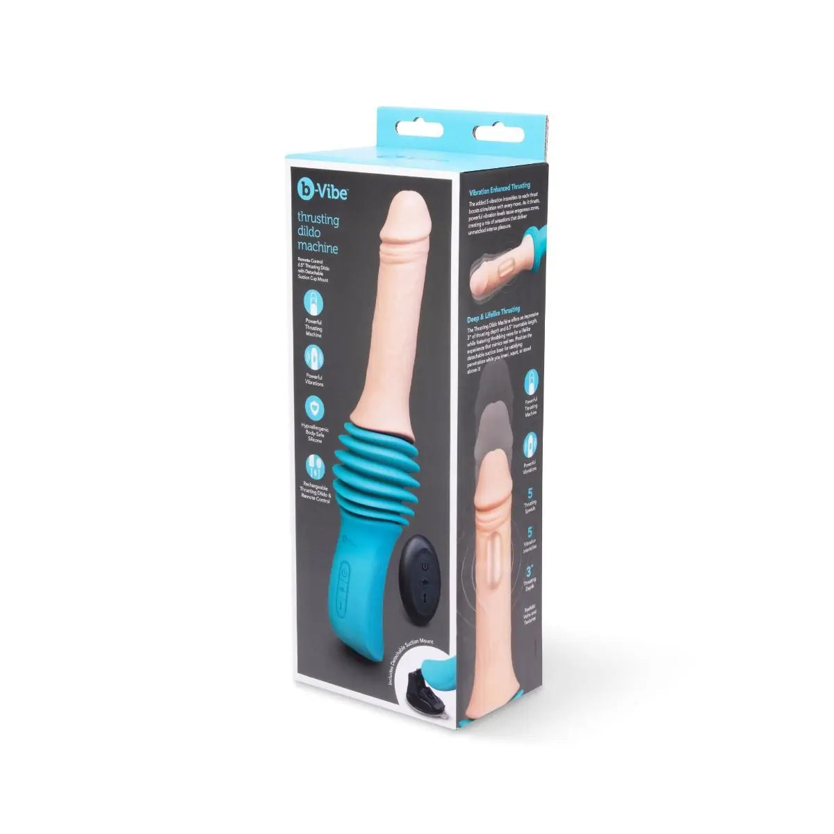b-Vibe Realistic Rechargeable Thrusting Dildo Machine 6.5"