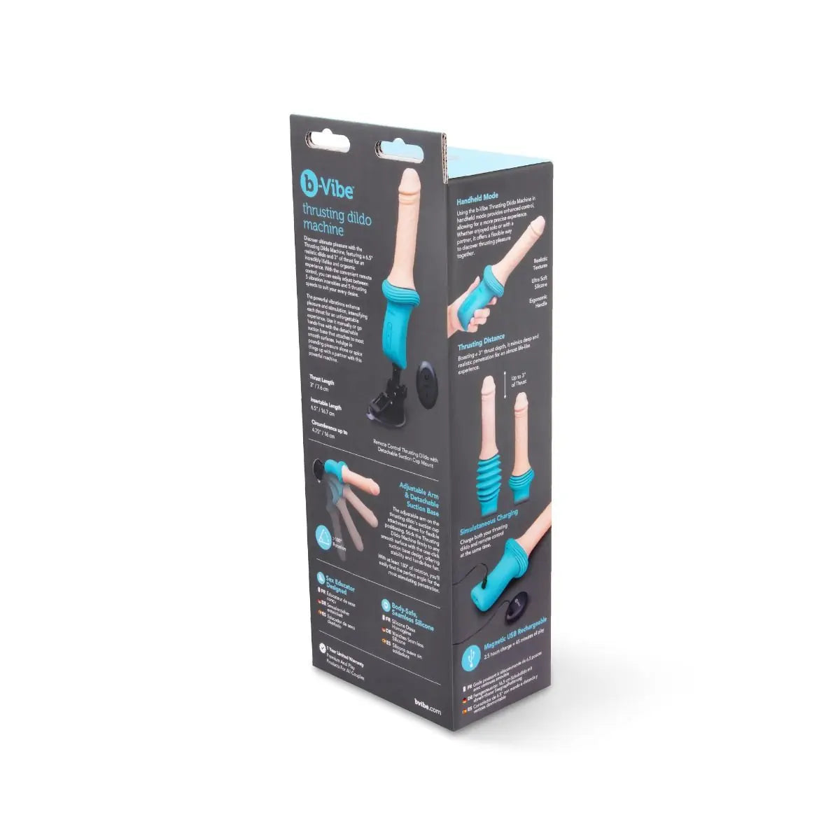 b-Vibe Realistic Rechargeable Thrusting Dildo Machine 6.5"