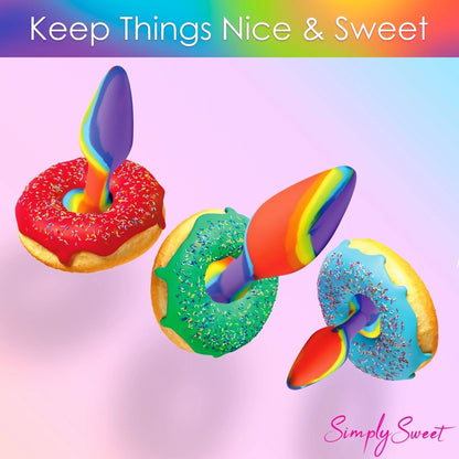 Simply Sweet Rainbow Silicone Butt Plug Set