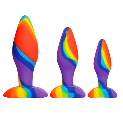 Simply Sweet Rainbow Silicone Butt Plug Set