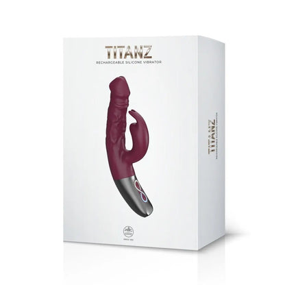 Titanz Rotating 3.5inch Rechargeable Rabbit With Clit Stimulation Purple