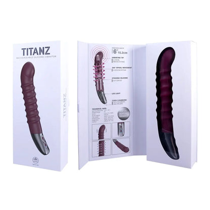Titanz Spiral 6inch Rechargeable Vibrator Purple
