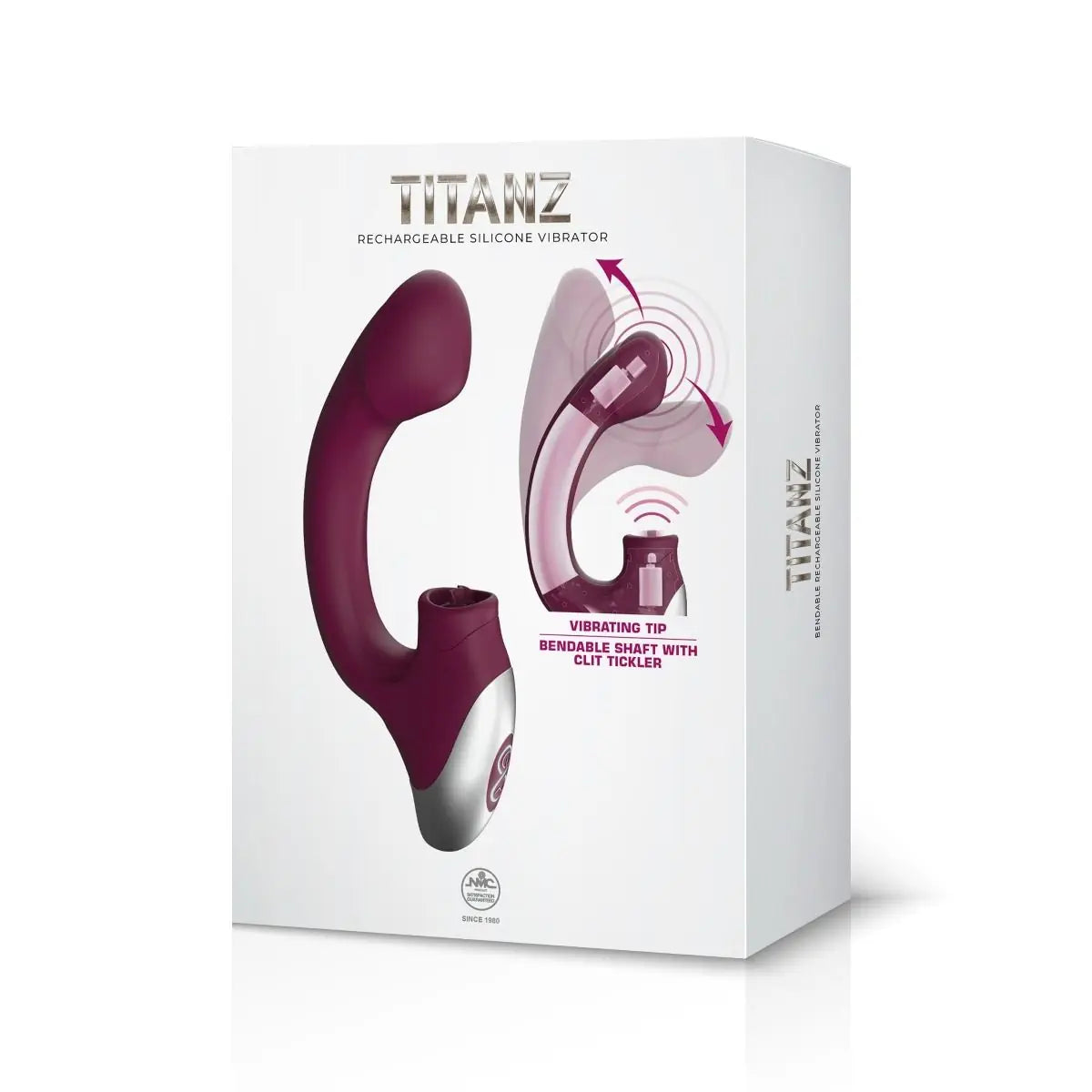Titanz G Spot and Clitoris Tickler Rechargeable Vibrator Purple