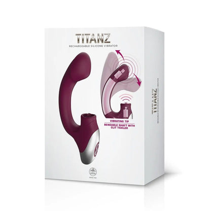 Titanz G Spot and Clitoris Tickler Rechargeable Vibrator Purple