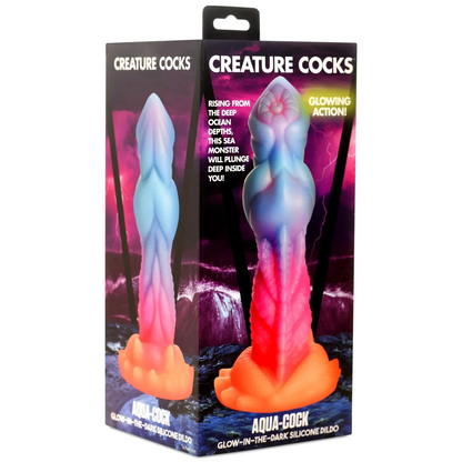 Creature Cock Aqua Cock Glow In The Dark Silicone Dildo