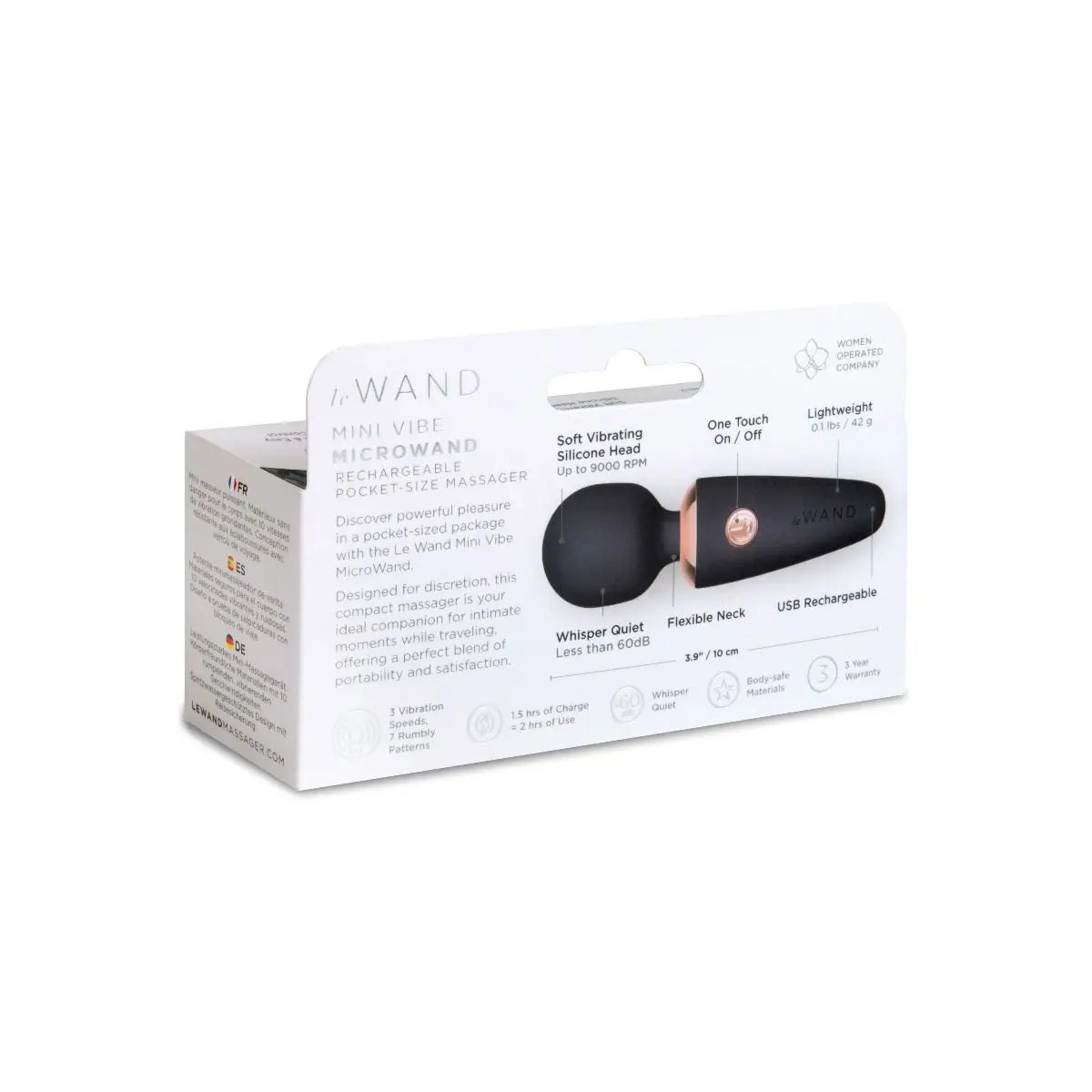Le Wand Mini Micro Rechargeable Wand Black