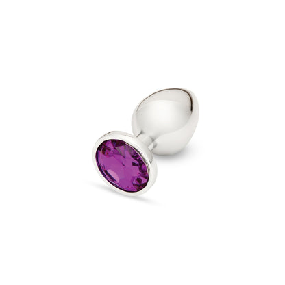 Me You Us Crystal Jewels Aluminium Butt Plug Purple - Large