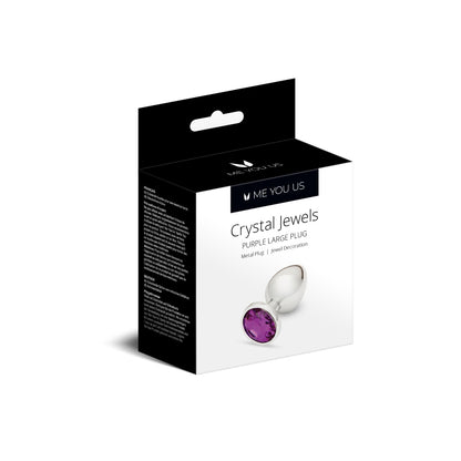 Me You Us Crystal Jewels Aluminium Butt Plug Purple - Large