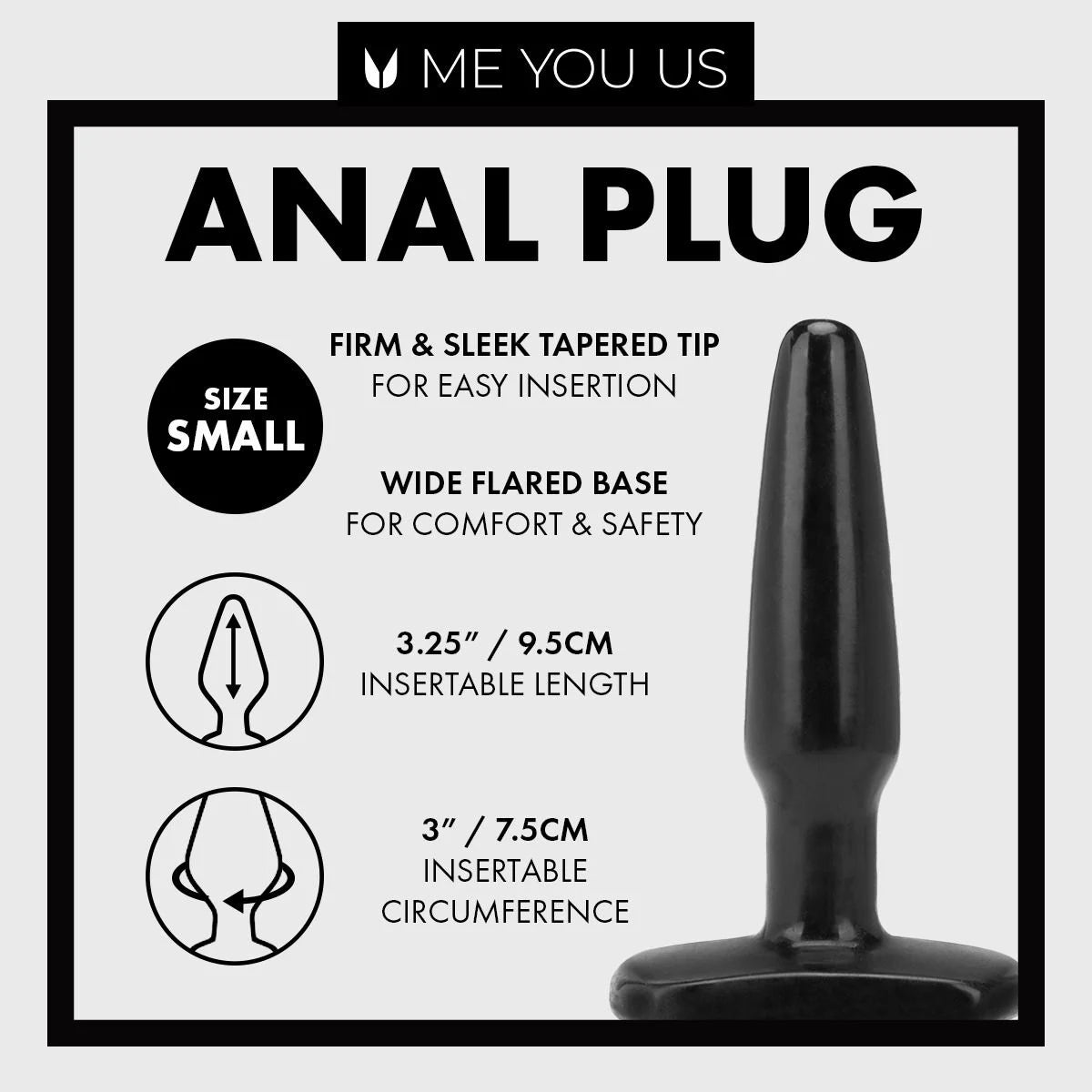 Me You Us Black Small Anal Butt Plug