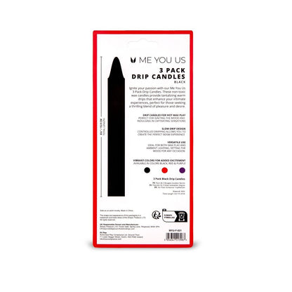 Me You Us Drip Candles 3 Pack - Black