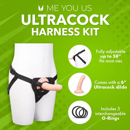 Me You Us Ultracock Harness Kit with a 6" Realistic Dildo