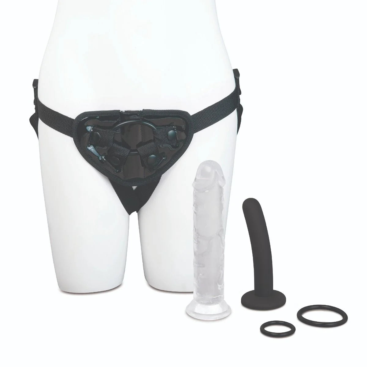 Me You Us Complete Harness Kit, featuring both a 5" and a 7" dildo