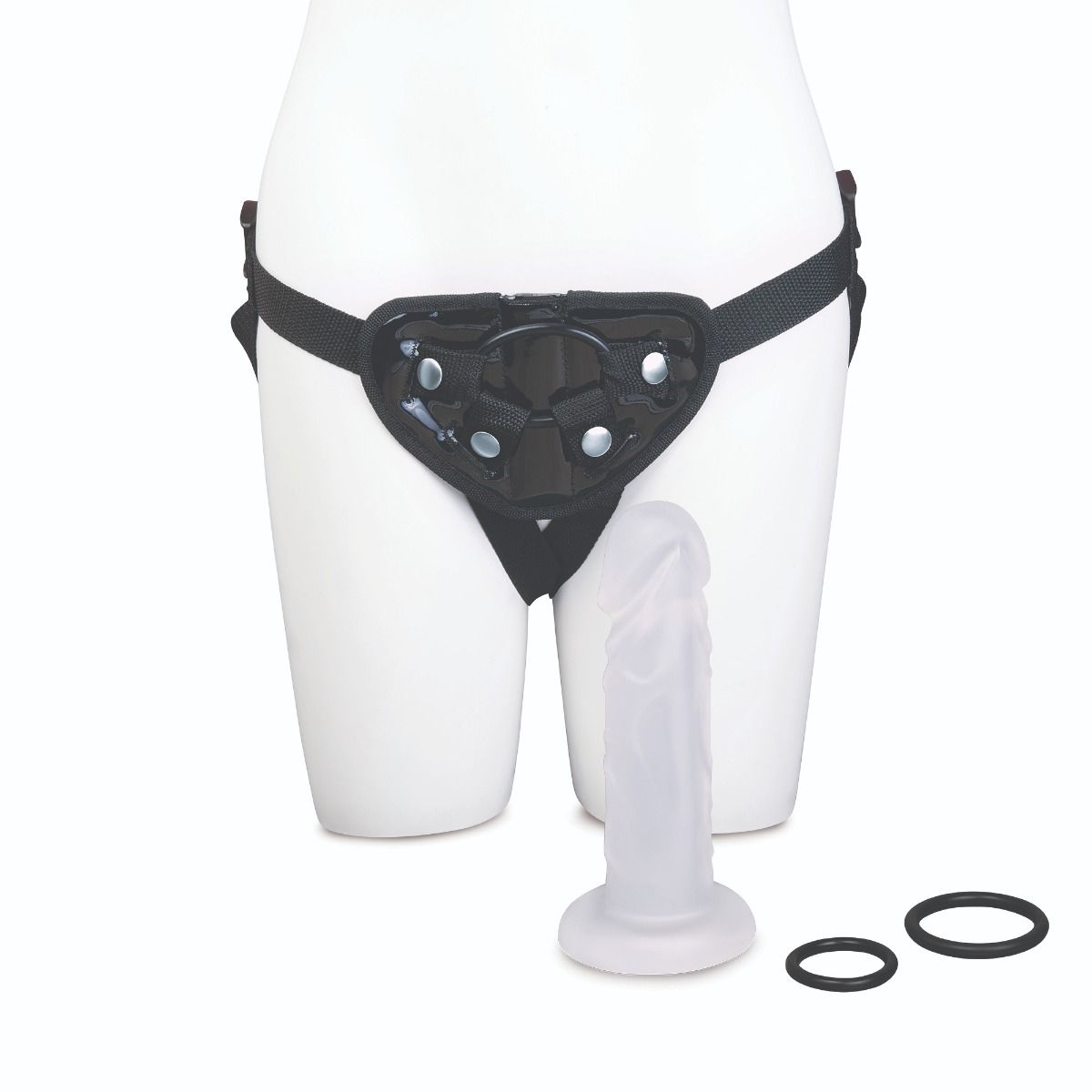 Me You Us Frosted Harness Kit with a 6 inch Frosted Jelly Dildo