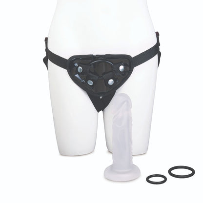 Me You Us Frosted Harness Kit with a 6 inch Frosted Jelly Dildo
