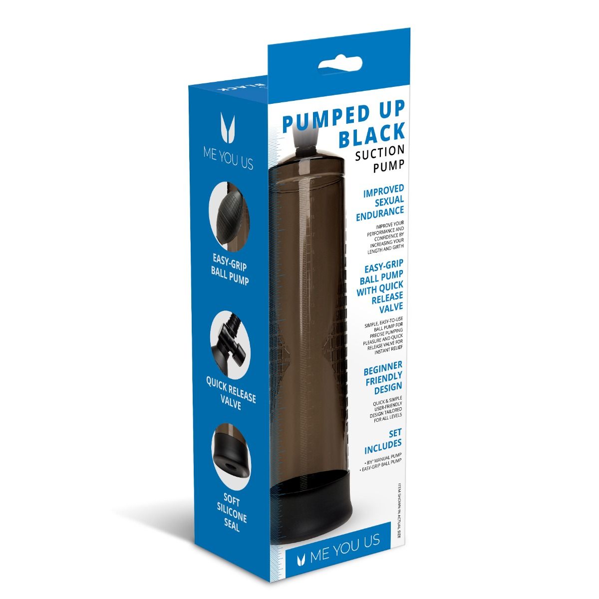 Me You Us Pumped Up Black Suction Penis Pump