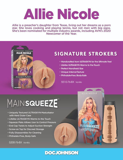 Doc Johnson Signature Strokers Allie Nicole ULTRASKYN Pocket Pussy