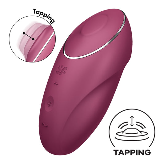 Satisfyer Tap & Climax 1 Lay On Clitoral Stimulator - Red
