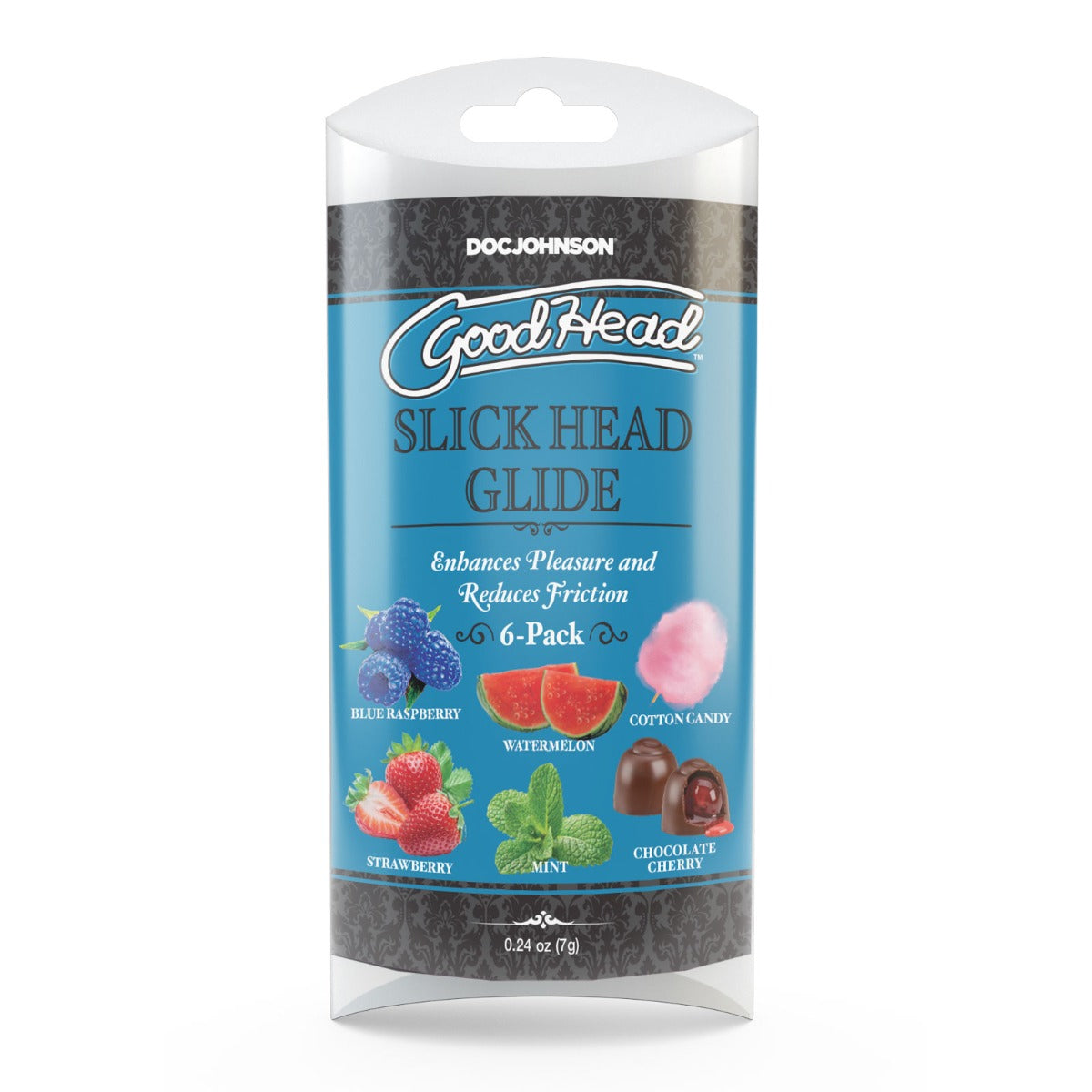 GoodHead Slick - 6 Pack - Blue Raspberry  Cotton Candy  Mint  Strawberry  Watermelon  Chocolate Cherry
