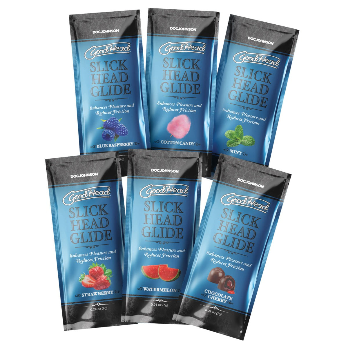 GoodHead Slick - 6 Pack - Blue Raspberry  Cotton Candy  Mint  Strawberry  Watermelon  Chocolate Cherry