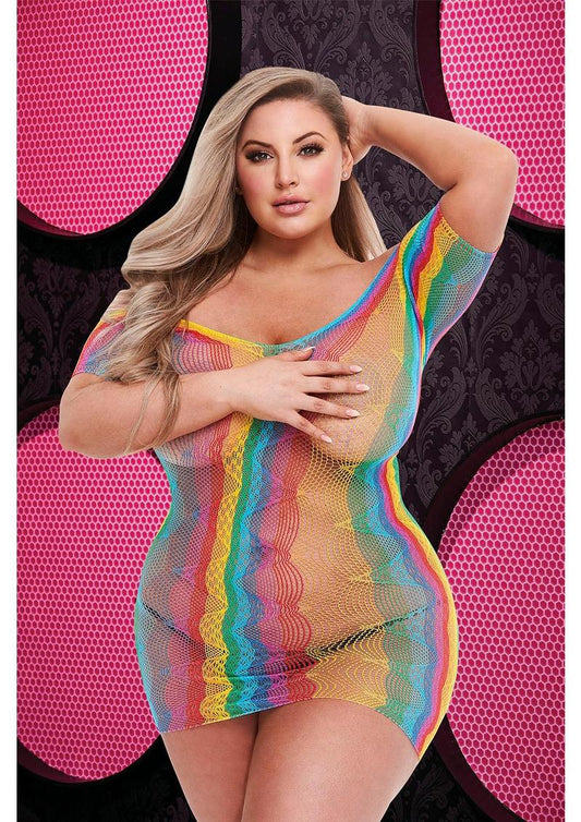 RAINBOW JACQUARD MINI DRESS - Q