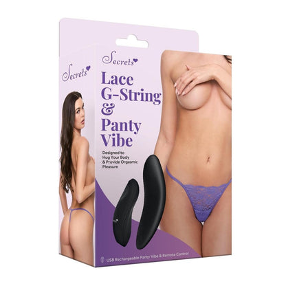 LACE PANTY & RECHARGEABLE REMOTE CONTROL PANTY VIBE-PURPLE-Q