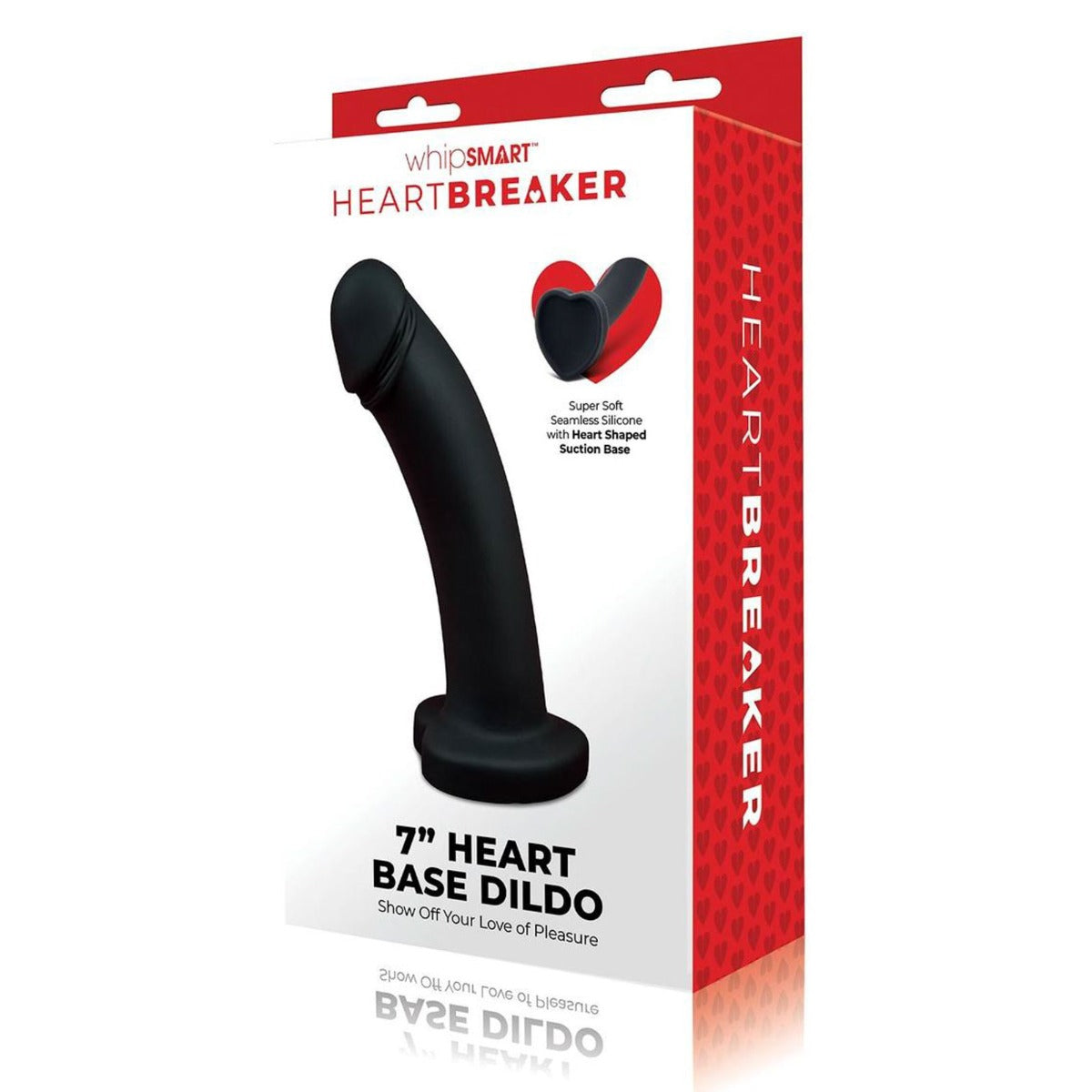 Whip Smart HEARTBREAKER 7" SILICONE DILDO HEART BASE