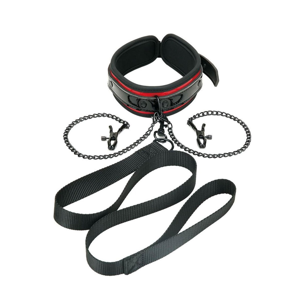 Whipsmart Heart Breaker Deluxe Collar, Nipple Clips & Leash Set