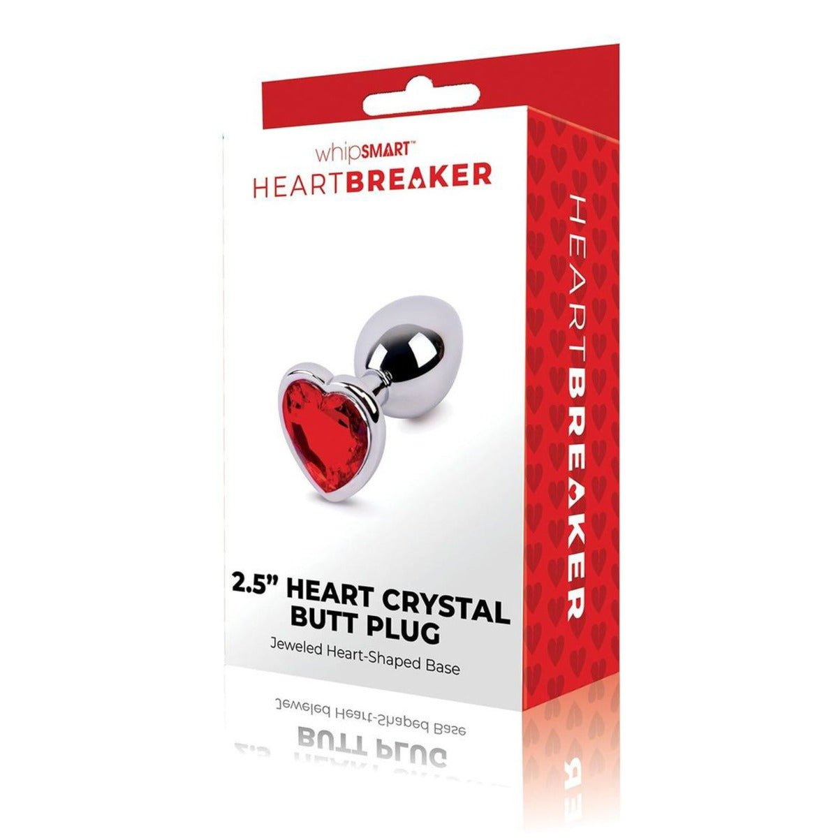 Whipsmart Heartbreaker Heart Crystal Metal Butt Plug Small 2.5 Inch