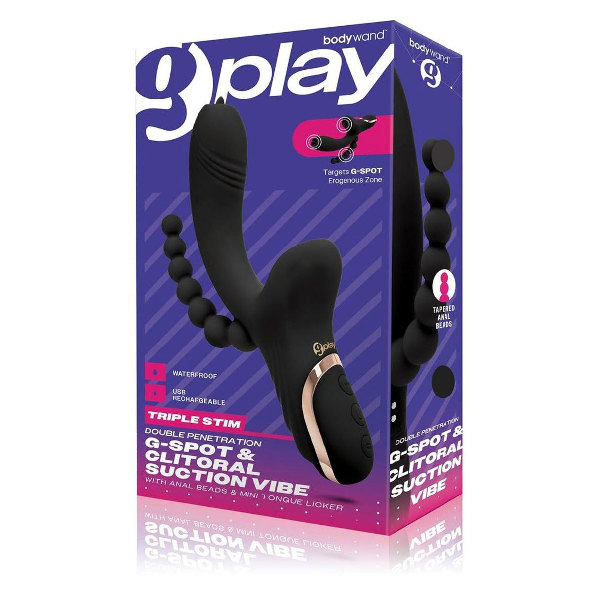 BV G-PLAY DUAL STIM GSPOT & CLITORAL SUCTION VIBE W/ ANAL BEADS