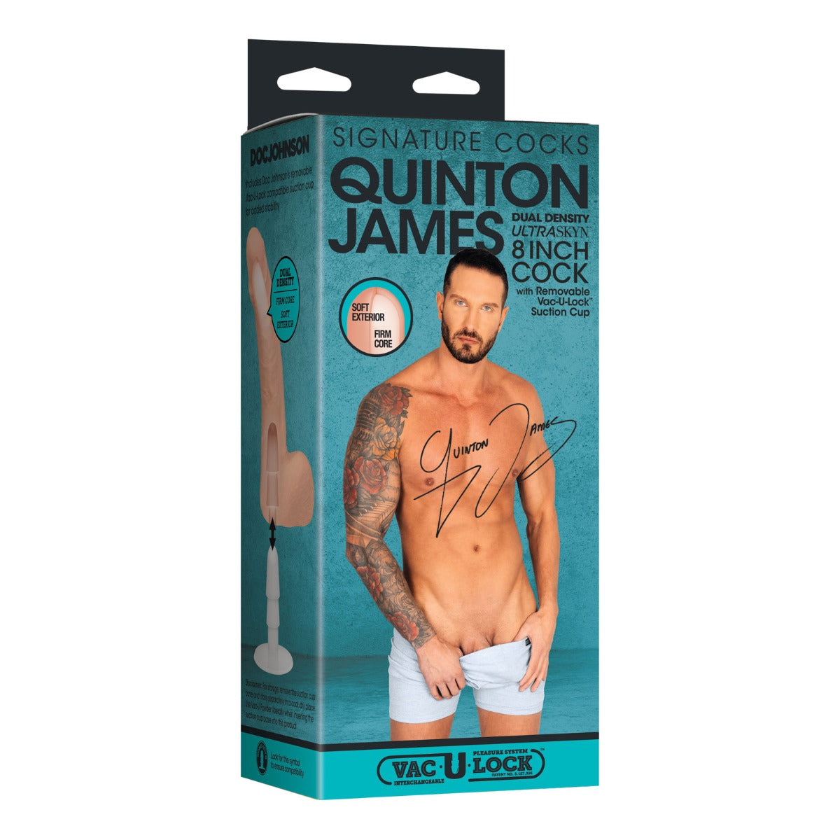 Signature Cocks - Quinton James - 8 Inch ULTRASKYN Cock with Removable Vac-U-Lock Suction Cup